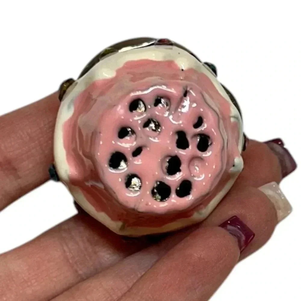 Cupcake Enamel Keychain